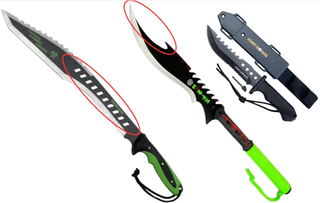 Couteaux machettes à lame fixe — catégorie A-1 13°