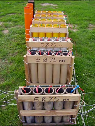 Batteries d'artifices lancés par mortier